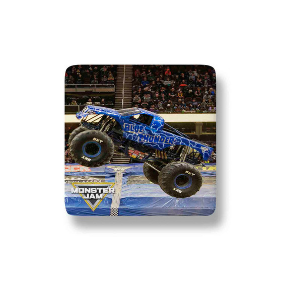 Blue Thunder Monster Truck Porcelain Magnet Square