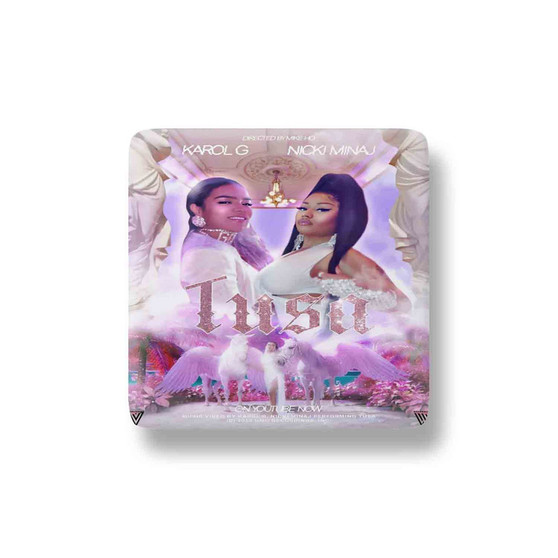 Karol G and Nicki Minaj Porcelain Magnet Square