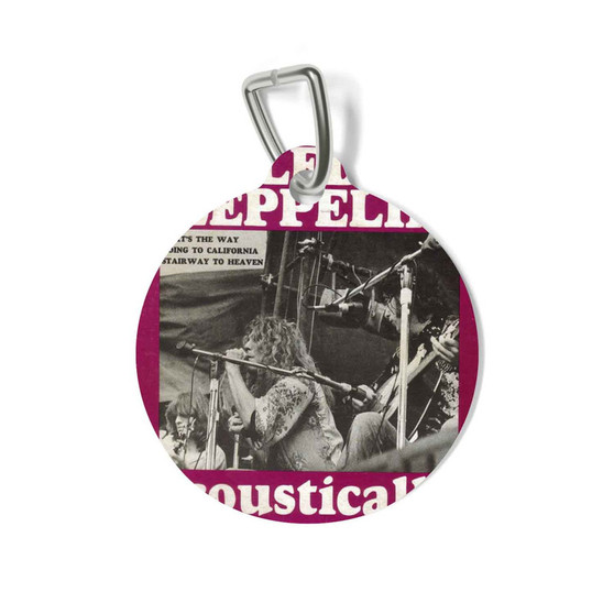 Led Zeppelin Acoustically 1972 Round Pet Tag Coated Solid Metal