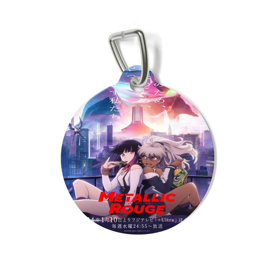 Metallic Rouge Round Pet Tag Coated Solid Metal