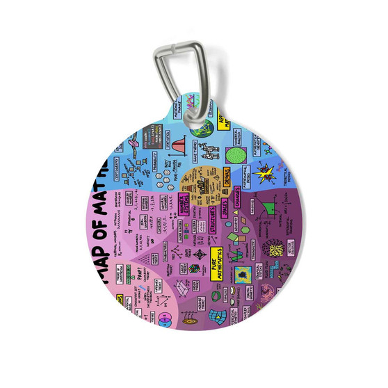 The Map of Mathematics Round Pet Tag Coated Solid Metal