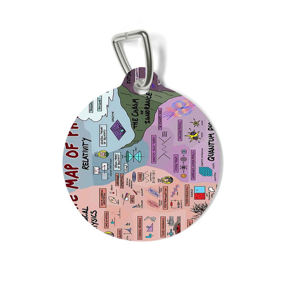 The Map Of Physics Classical Physics Relativity Philosophy Round Pet Tag Coated Solid Metal