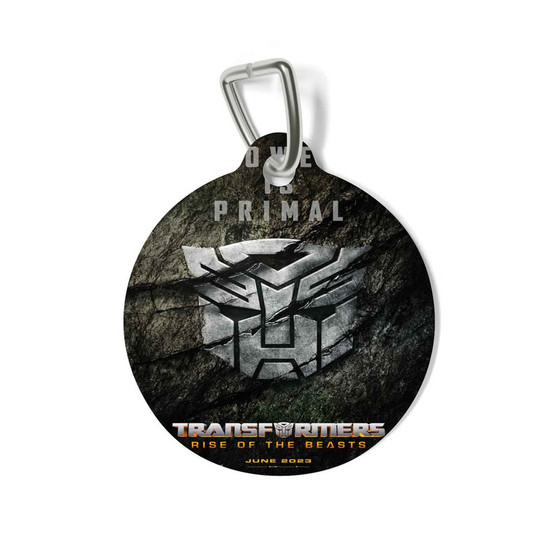 Transformers Rise of the Beasts Prime is Primal Round Pet Tag Coated Solid Metal