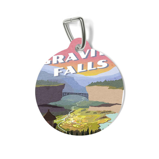 Visit Gravity Falls Round Pet Tag Coated Solid Metal