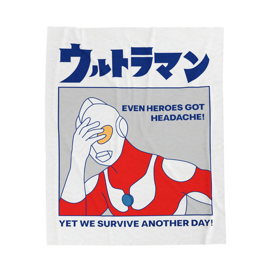 Ultraman Headache Polyester Bedroom Velveteen Plush Blanket