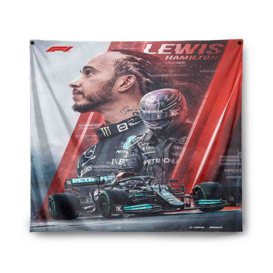 Lewis Hamilton Formula 1 Indoor Wall Polyester Tapestries