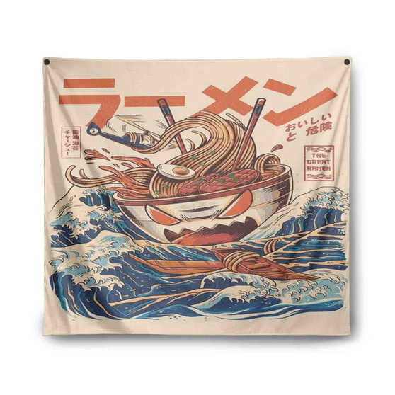 The Great Ramen off Kanagawa Indoor Wall Polyester Tapestries