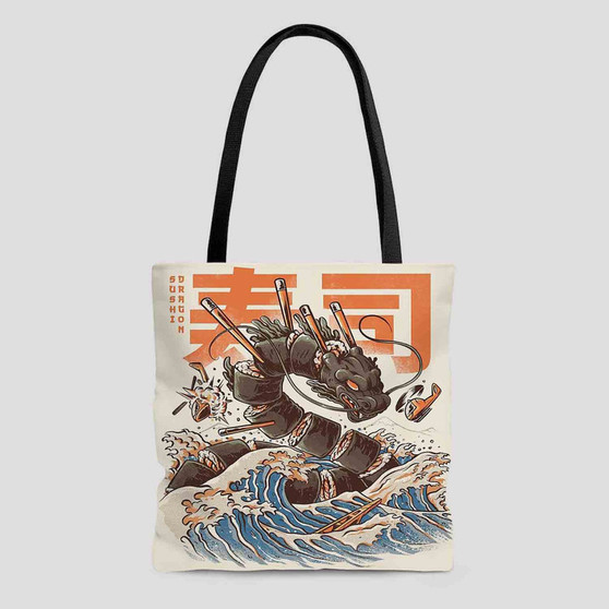 Great Sushi Dragon Polyester Tote Bag AOP