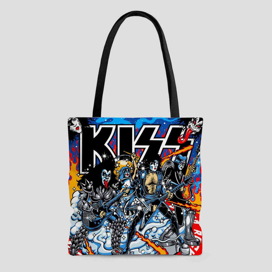 Kiss Band Polyester Tote Bag AOP