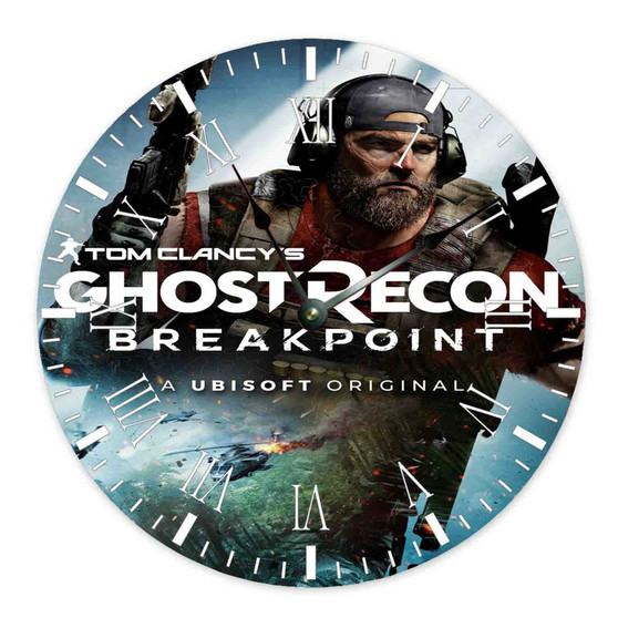 Ghost Recon Breakpoint Round Non-ticking Wooden Wall Clock