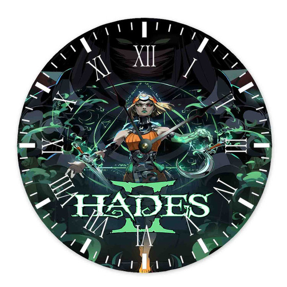 Hades 2 Round Non-ticking Wooden Wall Clock