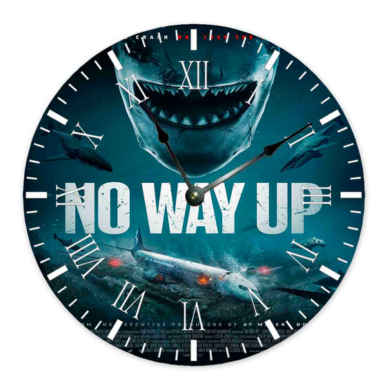 No Way Up Round Non-ticking Wooden Wall Clock