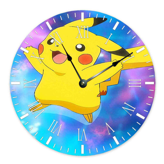 Pikachu Pokemon The Arceus Chronicles Round Non-ticking Wooden Wall Clock