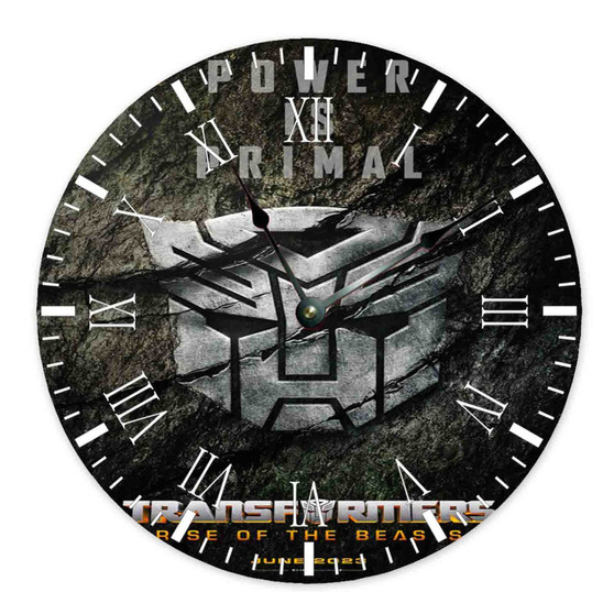 Transformers Rise of the Beasts Prime is Primal Round Non-ticking Wooden Wall Clock