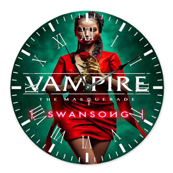 Vampire The Masquerade Swansong Round Non-ticking Wooden Wall Clock