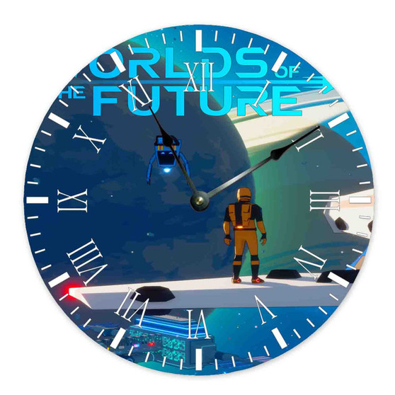 Worlds Of The Future Round Non-ticking Wooden Wall Clock