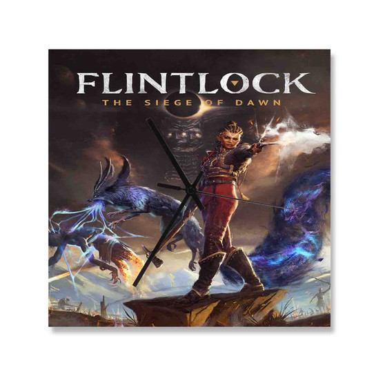 Flintlock The Siege of Dawn Square Silent Scaleless Wooden Wall Clock