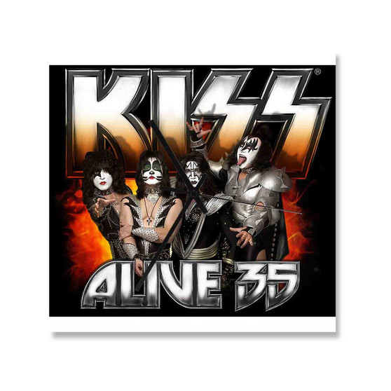 Kiss Alive 35 2008 Square Silent Scaleless Wooden Wall Clock