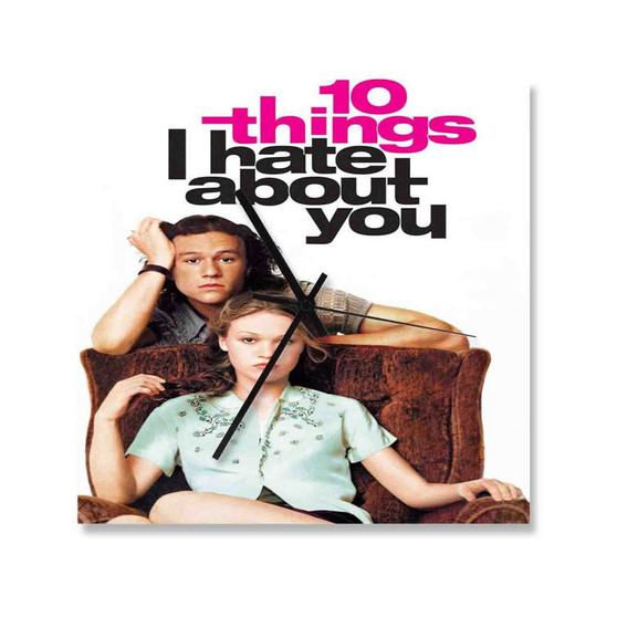 10 Things I Hate About You Poster Square Silent Scaleless Wooden Wall Clock