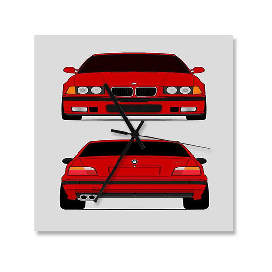 BMW M3 Square Silent Scaleless Wooden Wall Clock