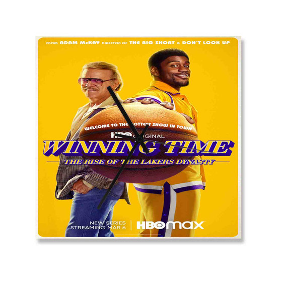 Winning Time The Rise of the Lakers Dynasty Square Silent Scaleless Wooden Wall Clock