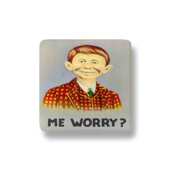 Alfred E Neuman Porcelain Refrigerator Magnet Square