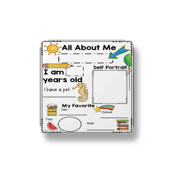 All About Me Porcelain Refrigerator Magnet Square