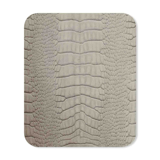 White Alligator Skin Rectangle Gaming Mouse Pad