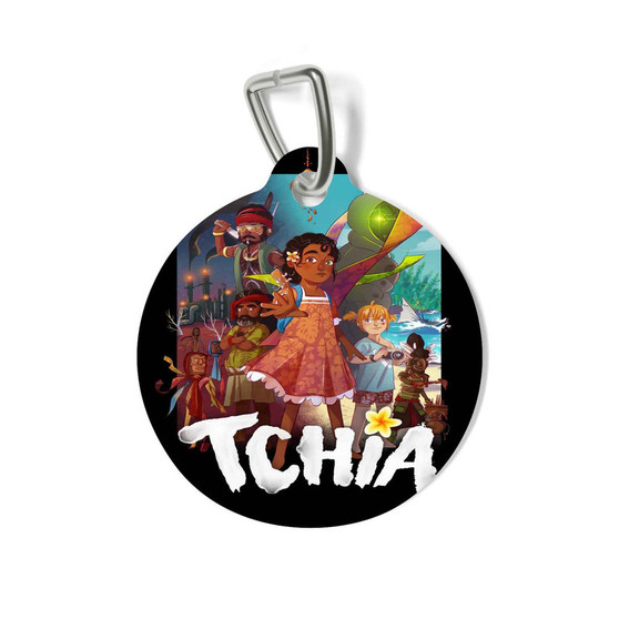 Tchia Round Pet Tag Coated Solid Metal for Cat Kitten Dog