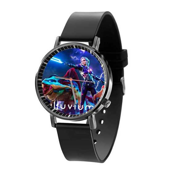 Illuvium Black Quartz Watch With Gift Box