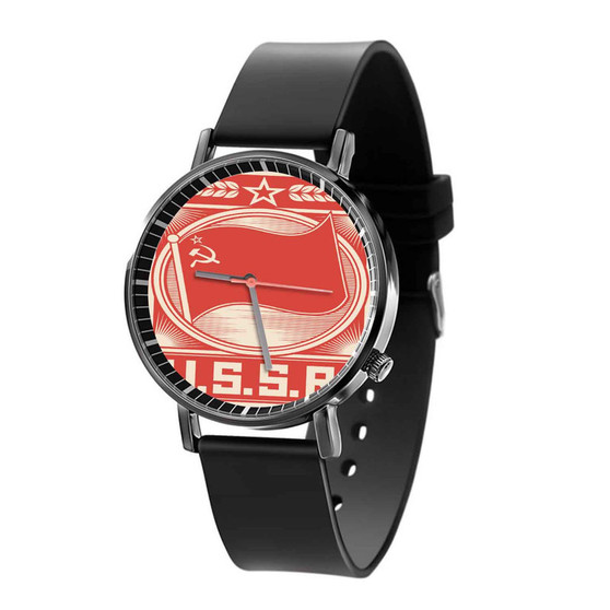 USSR Poster Black Quartz Watch With Gift Box