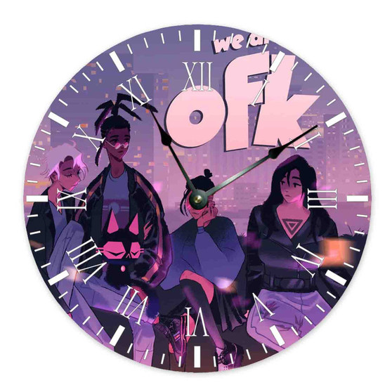 We Are OFK Round Non-ticking Wooden Wall Clock