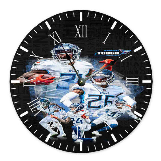 Tennessee Titans NFL 2022 Round Non-ticking Wooden Black Pointers Wall Clock