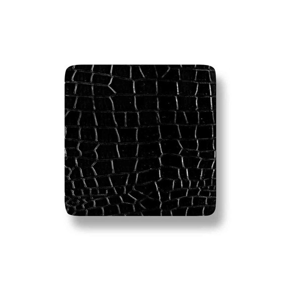 Black Alligator Skin Porcelain Refrigerator Magnet Square