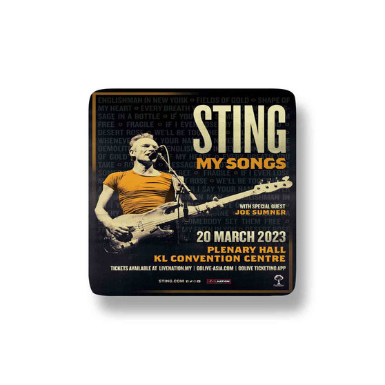Sting 2023 Tour Porcelain Refrigerator Magnet Square
