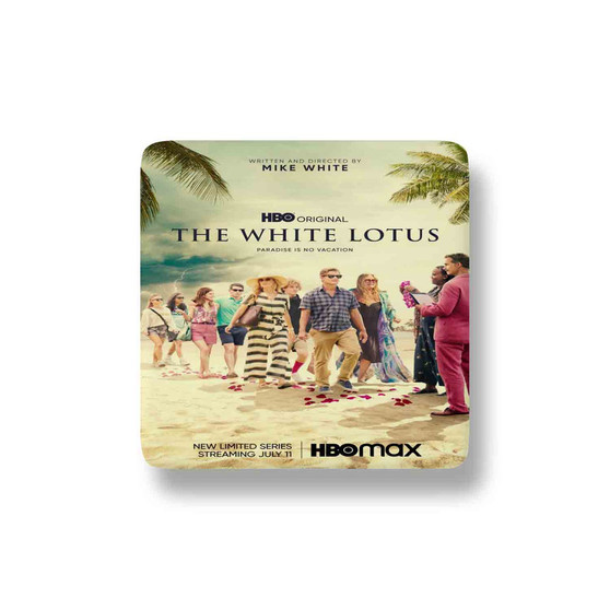 The White Lotus 2 Porcelain Refrigerator Magnet Square