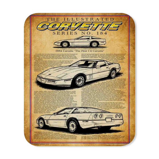 Corvette Series No 184 Rectangle Gaming Mouse Pad Rubber Backing