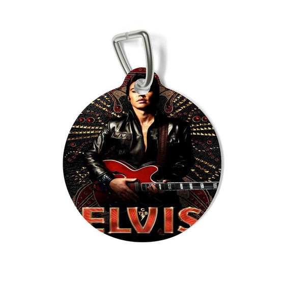 Elvis Poster Round Pet Tag Coated Solid Metal for Cat Kitten Dog