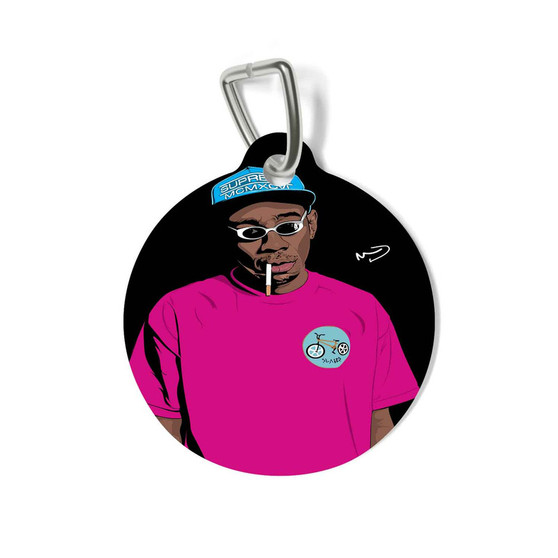 Tyler the Creator Art Round Pet Tag Coated Solid Metal for Cat Kitten Dog
