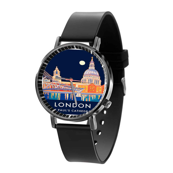 London ST Pauls Cathedral Black Quartz Watch With Gift Box