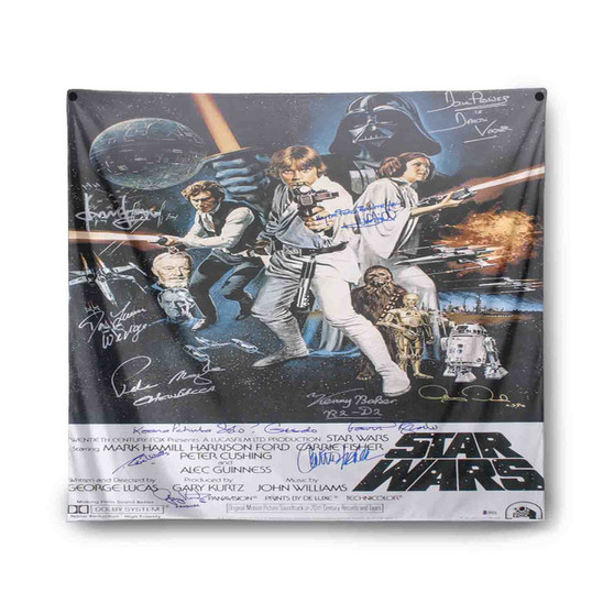 Star Wars Poster Signed By Cast Indoor Wall Polyester Tapestries Home Decor