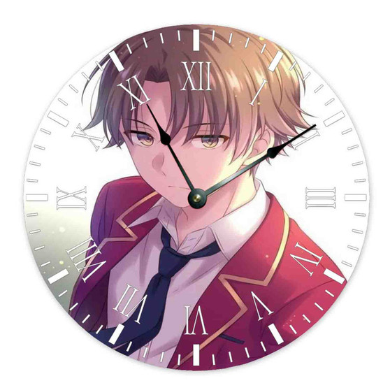 Kiyotaka Ayanokoji Classroom of The Elite Round Non-ticking Wooden Black Pointers Wall Clock