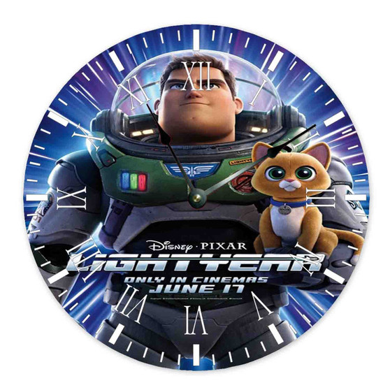 Lightyear Movie Round Non-ticking Wooden Black Pointers Wall Clock