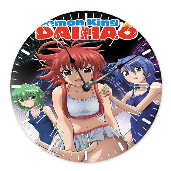 Demon King Daimao Round Non-ticking Wooden Black Pointers Wall Clock