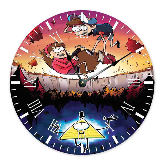 Gravity Falls Newest Round Non-ticking Wooden Black Pointers Wall Clock