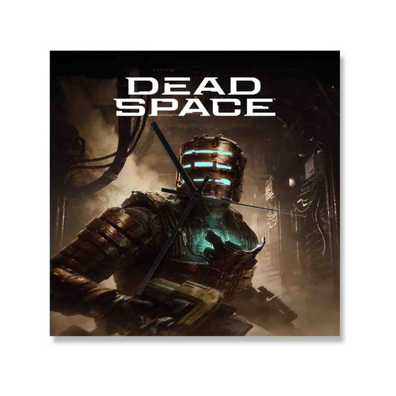 Dead Space Square Silent Scaleless Wooden Wall Clock Black Pointers