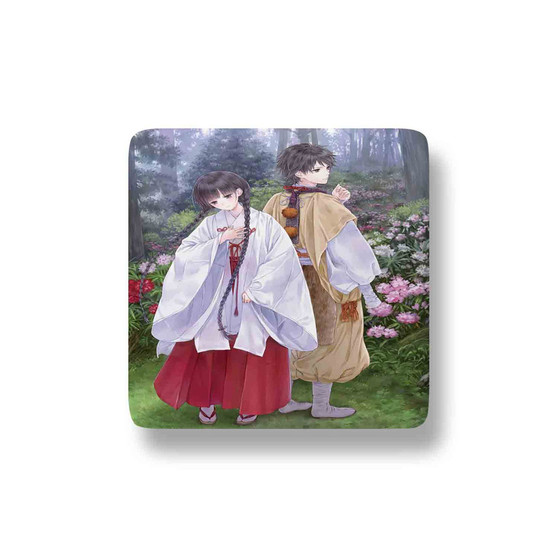 Red Data Girl Custom Porcelain Refrigerator Magnet Square