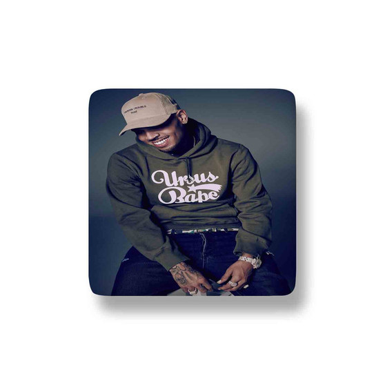 Chris Brown Custom Porcelain Refrigerator Magnet Square