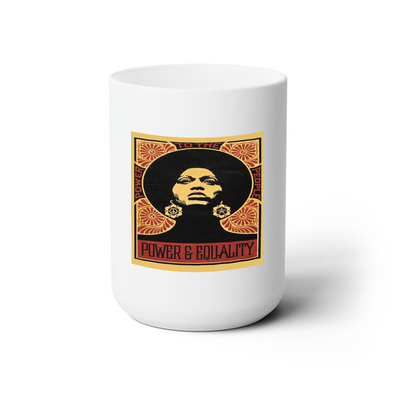 Angela Davis 1971 White Ceramic Mug 15oz With BPA Free