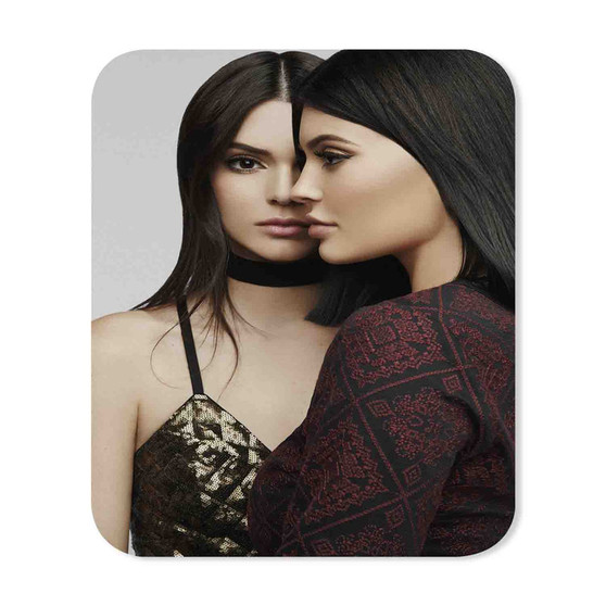 Kendall and Kylie Jenner Custom Gaming Mouse Pad Rectangle Rubber Backing